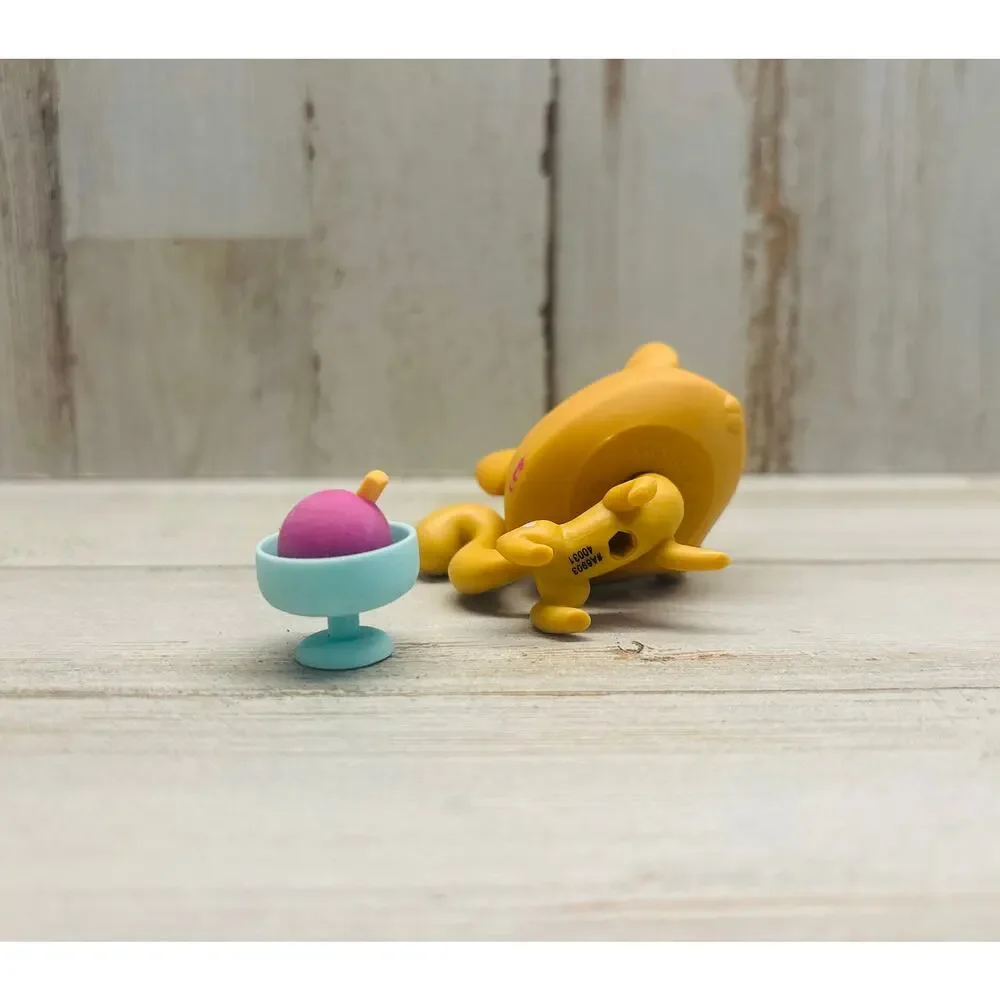 Rare Littlest Pet Shop LPS Brown Cat Kitten with blue hearts Figure EUC
